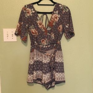 Floral Purple Romper